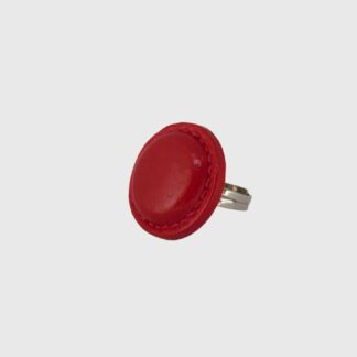 Bague Cuir Rouge