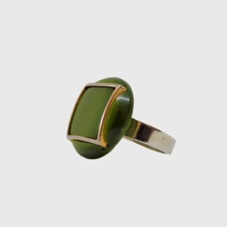 bague carré vert