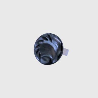 bague bouton bleue réglable