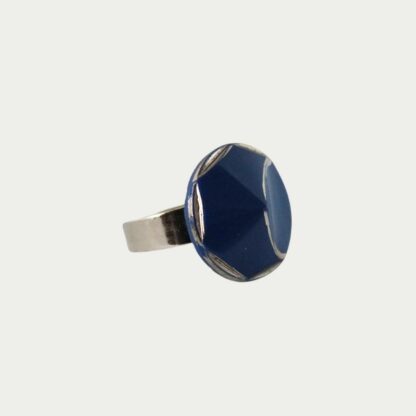 Bague verre bleu