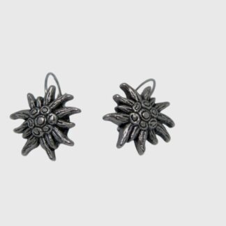 boucles d'oreilles dormeuses en forme d'edelweiss