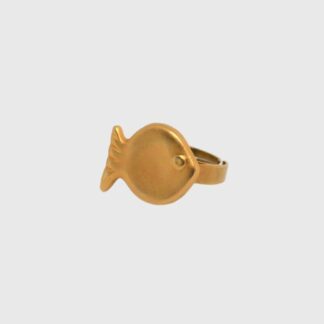 Bague poisson métal doré