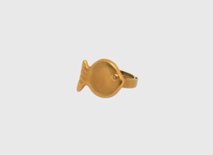 Bague poisson métal doré
