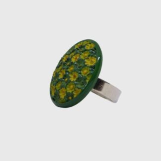 Bague verte et jaune