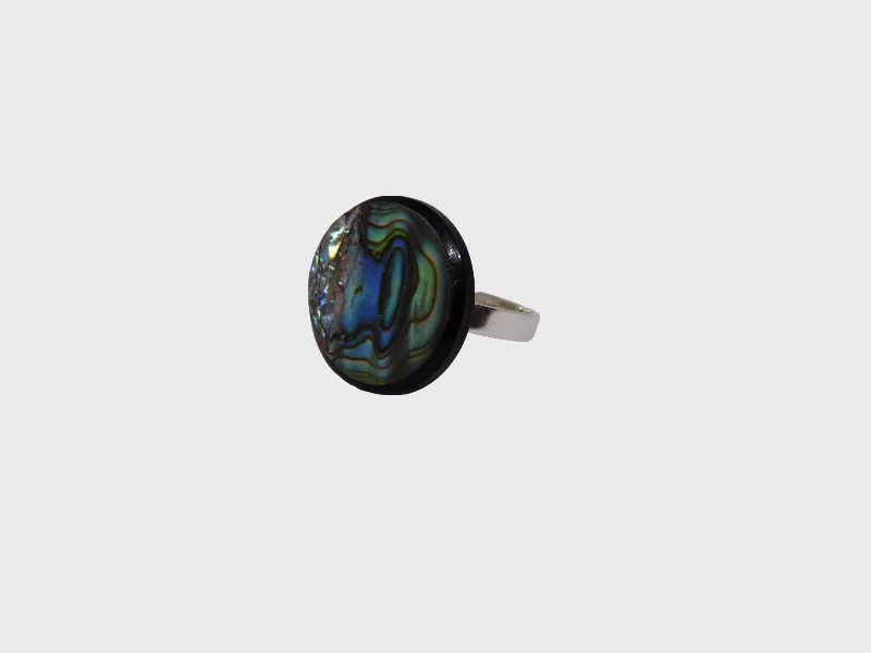 bague nacre multicolore