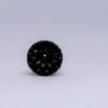 Bague pâte de verre noir à motif floral
