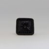 Bague carrée en verre noir