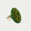 Bague prairie en verre vert