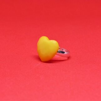 bague cœur jaune