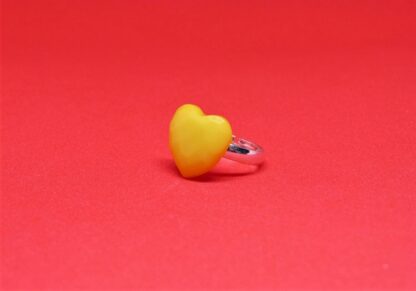 bague cœur jaune