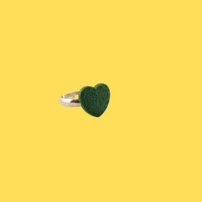 bague enfant cœur vert