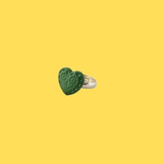 bague enfant cœur vert