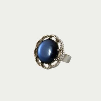 bague fleur bleue