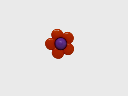 Bague fleur orange coeur mauve