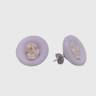 boucles d'oreilles puces blanches