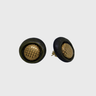 boucles d'oreilles puces dorées et vertes