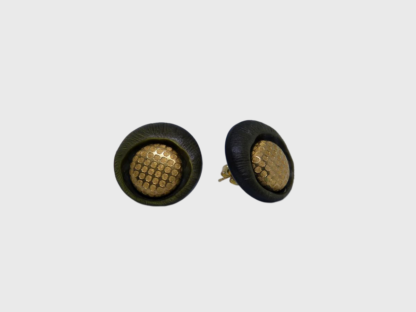 boucles d'oreilles puces dorées et vertes