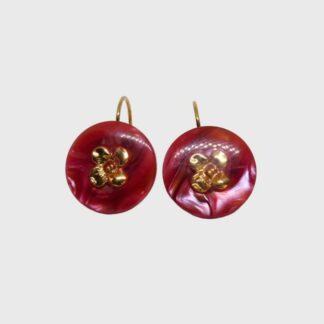 boucles d'oreilles dormeuses rouges