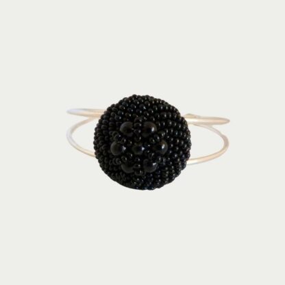 Bracelet caviar perles noires