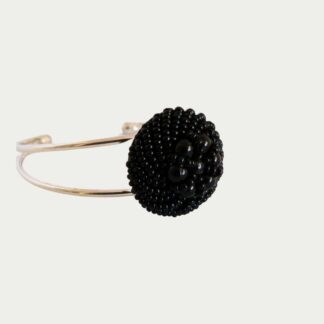 Bracelet caviar perles noires