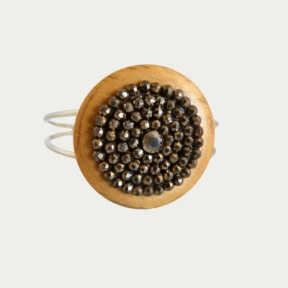 Bracelet Etincelant imitation bois et perles
