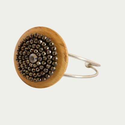 Bracelet Etincelant imitation bois et perles