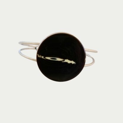 Bracelet Horizon résine noire et éclat de blanc