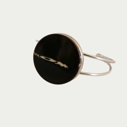 Bracelet Horizon résine noire et éclat de blanc