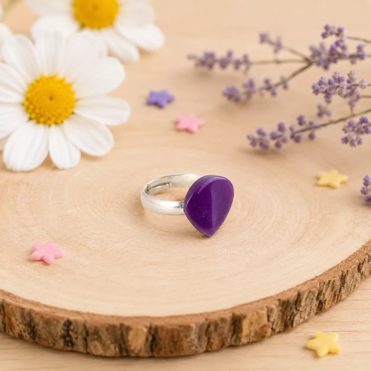 bague diamant violet pour enfant