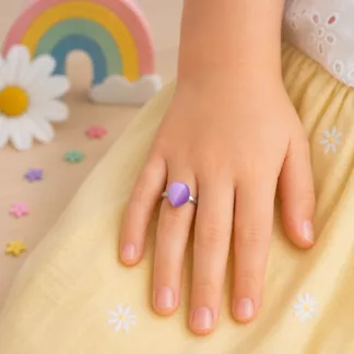 Bague enfant en forme de diamant violet