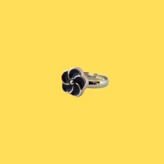 bague enfant fleur bleue