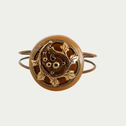 Bracelet Feuille dorée résine et métal doré