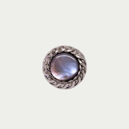 bague nacre grise et métal gris