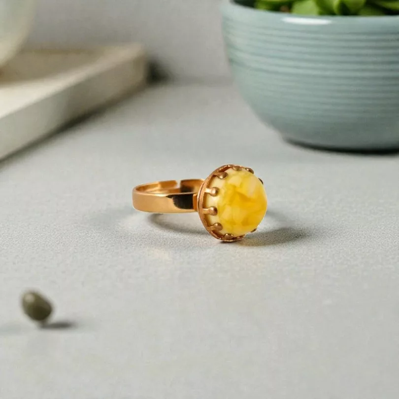 bague jaune citron