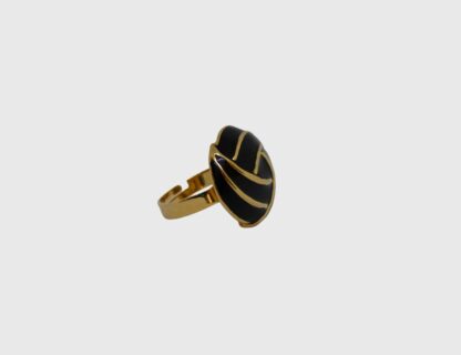 bague noire et dorée