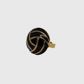 bague noire et dorée réglable