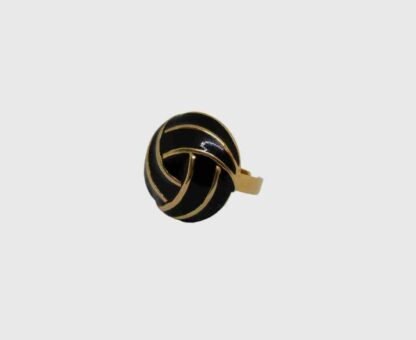 bague noire et dorée réglable