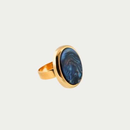 Bague bleu irisé