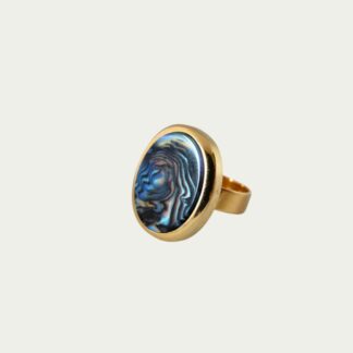 Bague bleu nacré