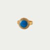 Bague ronde bleu turquoise