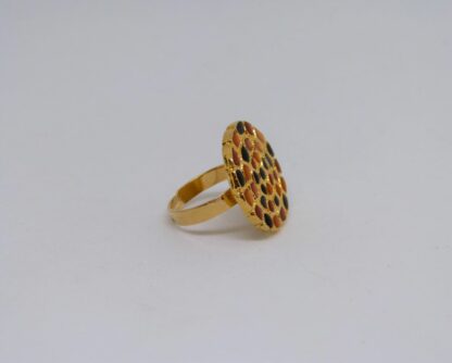 Bague mosaïque fragments couleur ambre