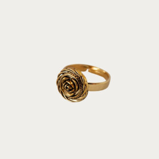 Bague romantique en forme de rose dorée