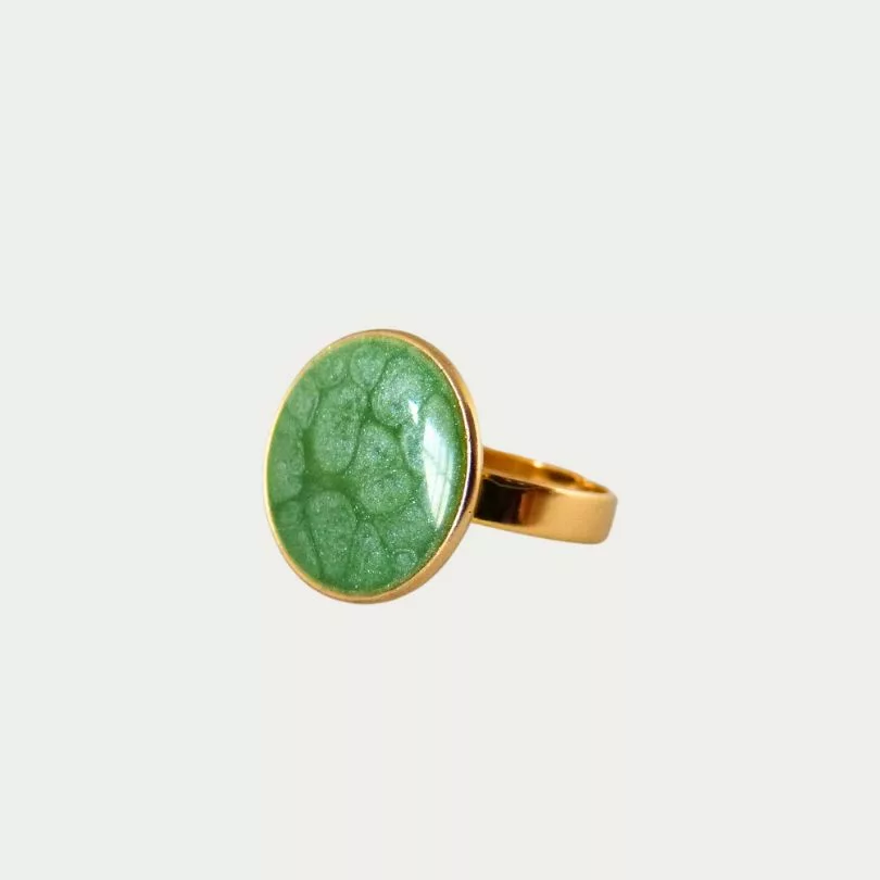 bague plateau vert