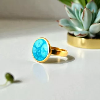 bague bleu turquoise