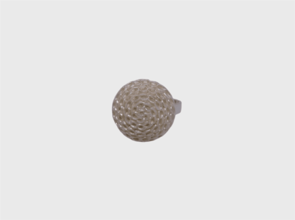 Bague verre blanc nacré