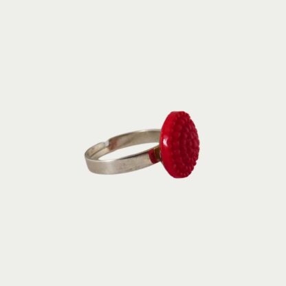 Bague rouge pivoine
