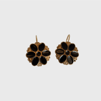 boucles d'oreilles fleurs noires