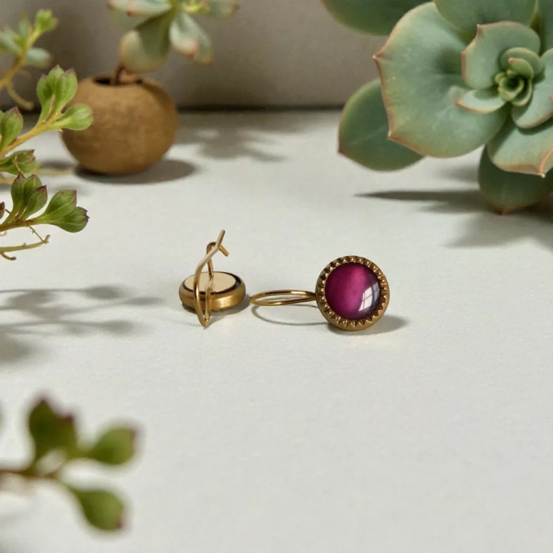 boucles d'oreilles prunes