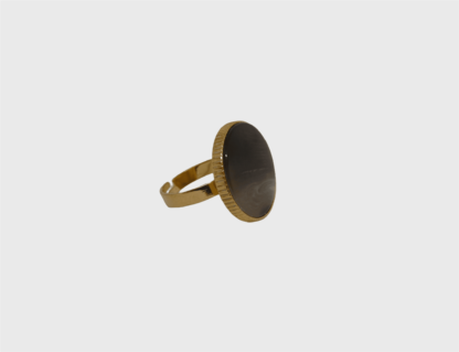 Bague résine beige