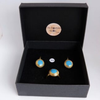 Parure bijoux bleu turquoise